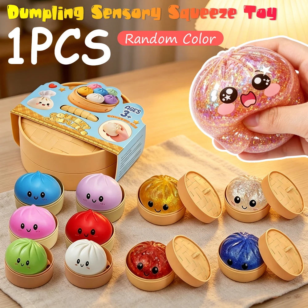 Colorful Dumpling Squishes Stress Balls Fidget Sensory Toys