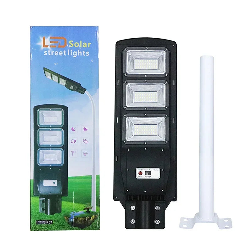 Solar Led Outdoor Street Lights Radar Sensor 200W 250W 300W Road Lighting with Remote Control Security Flood Light Zpaxo