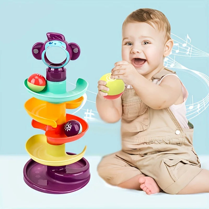 Educational Ball Track Tower Toy Rolling Spinning Balls Fine Motor