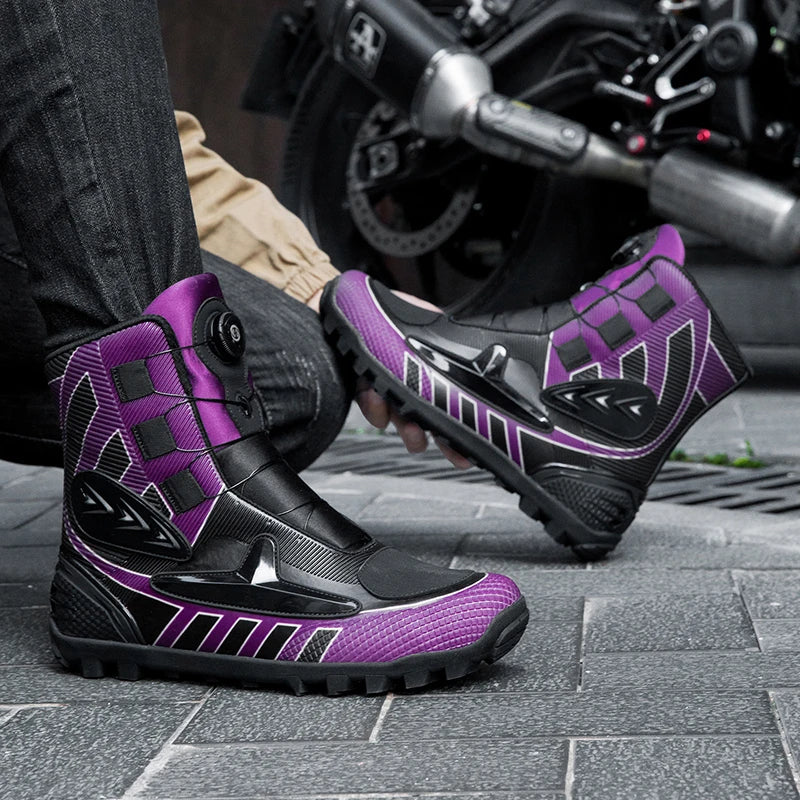 Lexsan Motorcycle Boots Men Leather Motos Breathable Anti Slip