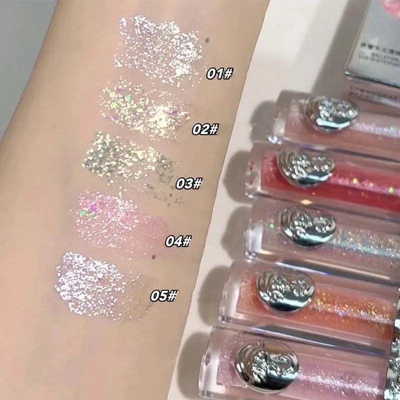 Balletism Glitter Liquid Eyeshadow Pearly Fine Shimmer Long Lasting Sparkling High Gloss Sequin Eye Shadow Lying Silkworm Makeup Zpaxo
