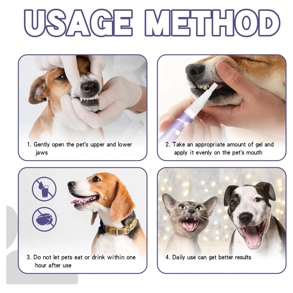 1/2pcs Pet Oral Repair Gel Tooth Repair Stain Remover Oral Cleansing Gel Natural Dog Toothpaste Gel for Dogs & Cats Pet Breath Zpaxo