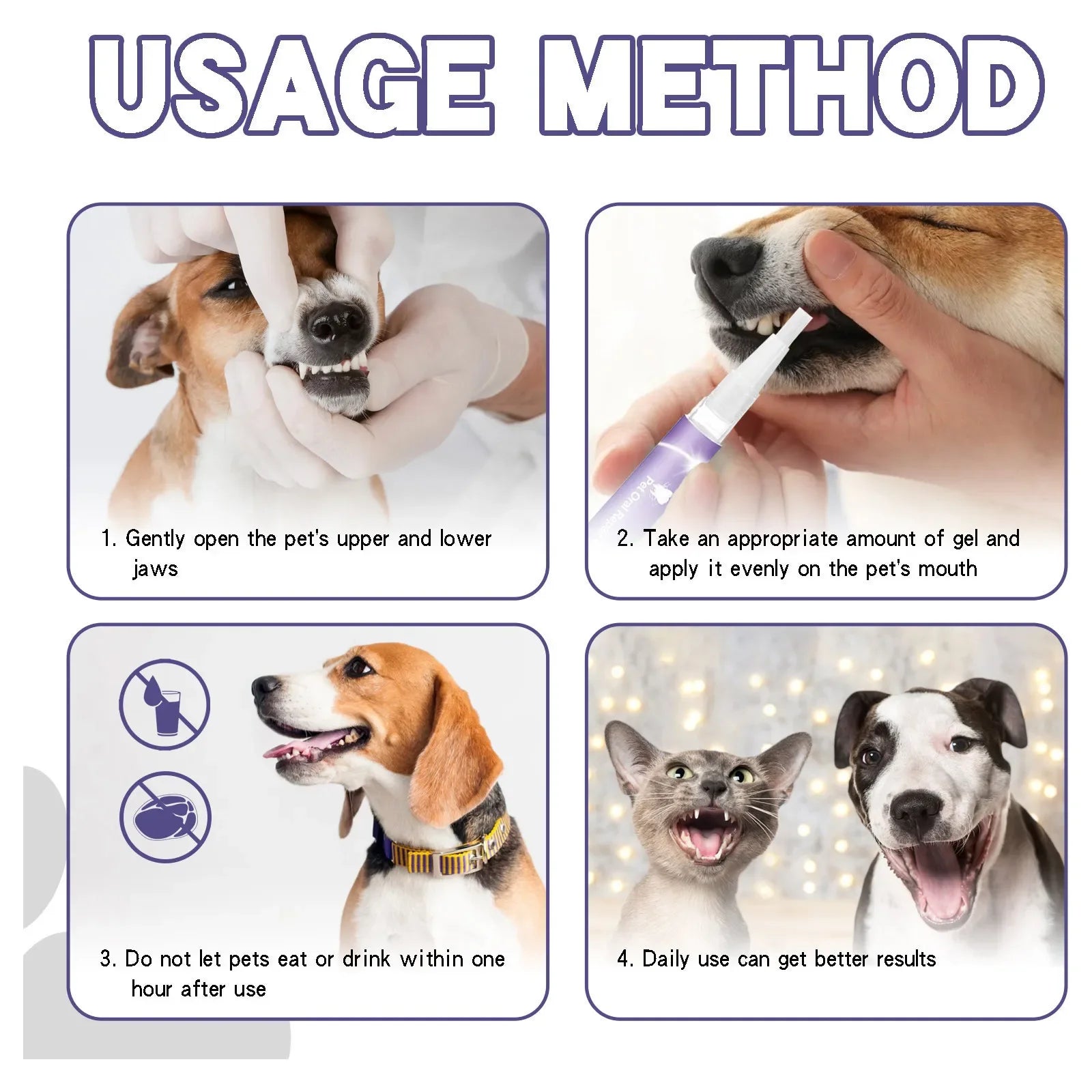 1/2pcs Pet Oral Repair Gel Tooth Repair Stain Remover Oral Cleansing Gel Natural Dog Toothpaste Gel for Dogs & Cats Pet Breath Zpaxo
