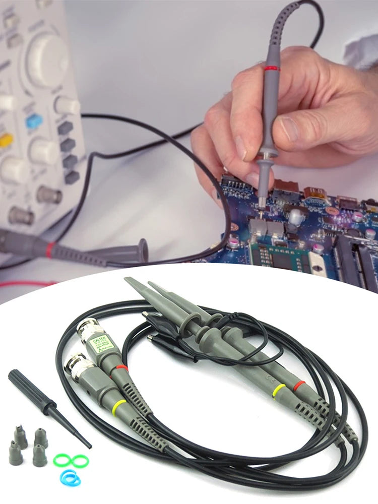 BNC Oscilloscope Probe P6100 100MHz 1X 10X Precision Scope Clip Probes