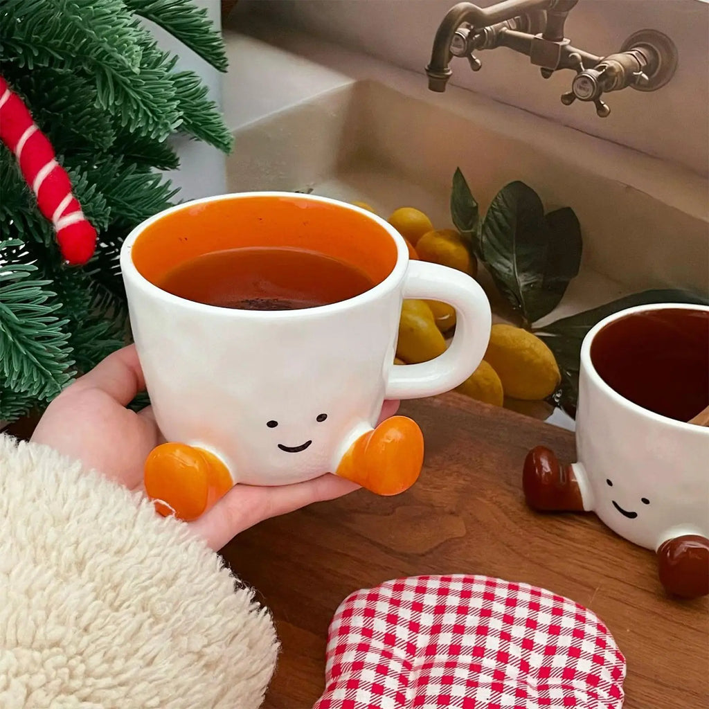 Foot Shape Coffee Mug Creative Ceramic Cup with Feet Household Water Cup Milk Mug Christmas Birthday Gifts Cafe Photography Prop
