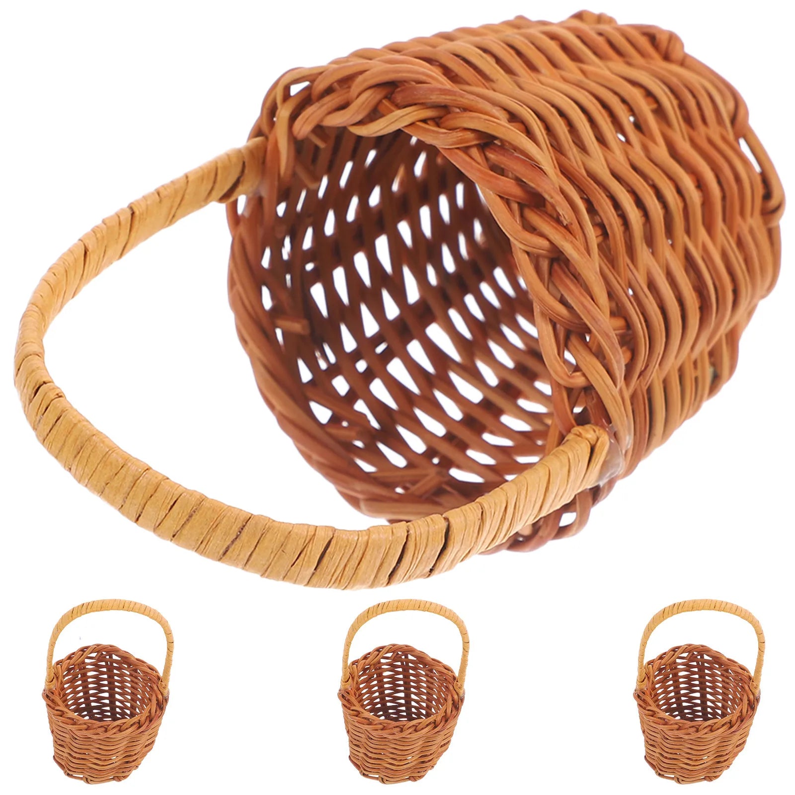 Mini Rattan Basket Small Exquisite Rustic Woven Flower Arrangement