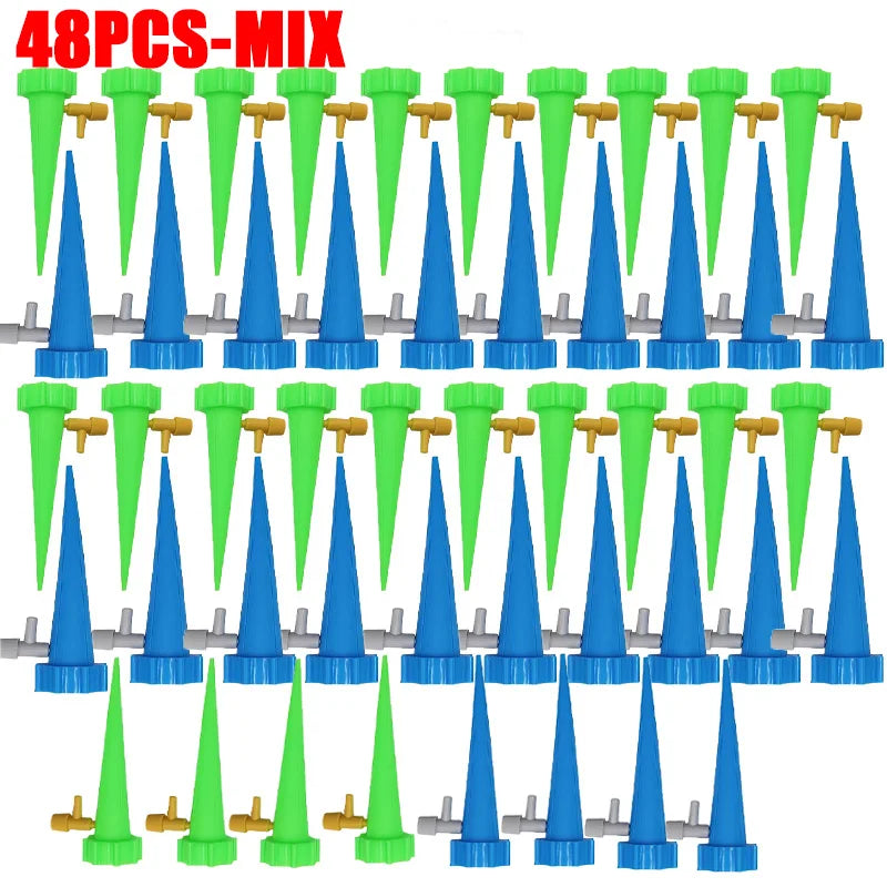 Automatic Drip Irrigation System Self Watering Adjustable for Flower Plants Greenhouse Garden Auto Water Dripper Device Zpaxo 48PCS-MIx