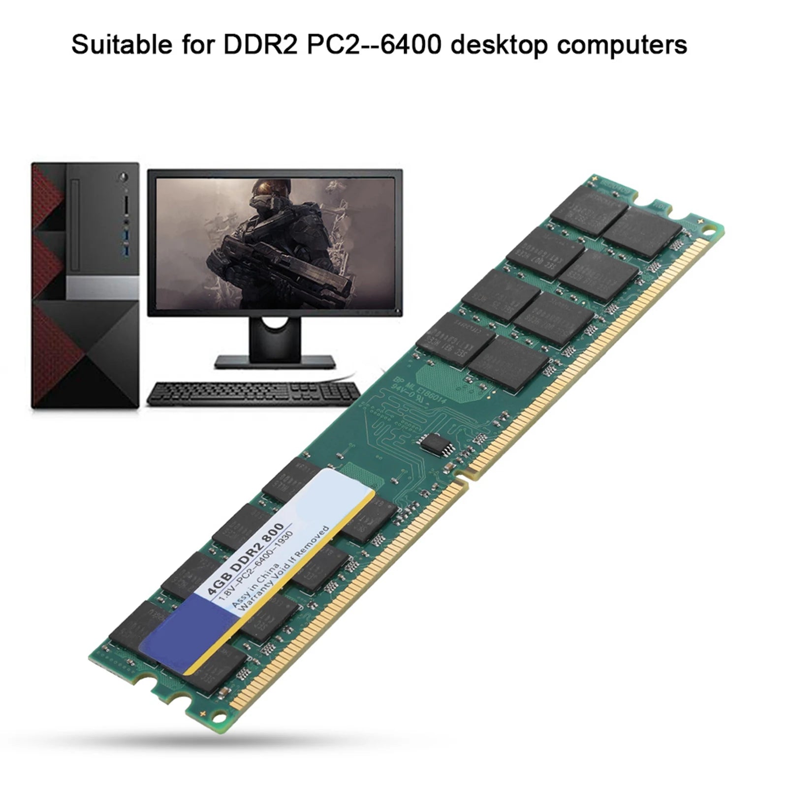 Xiede 800MHZ 240pin RAM Memory Designed DDR2 PC2-6400 Desktop