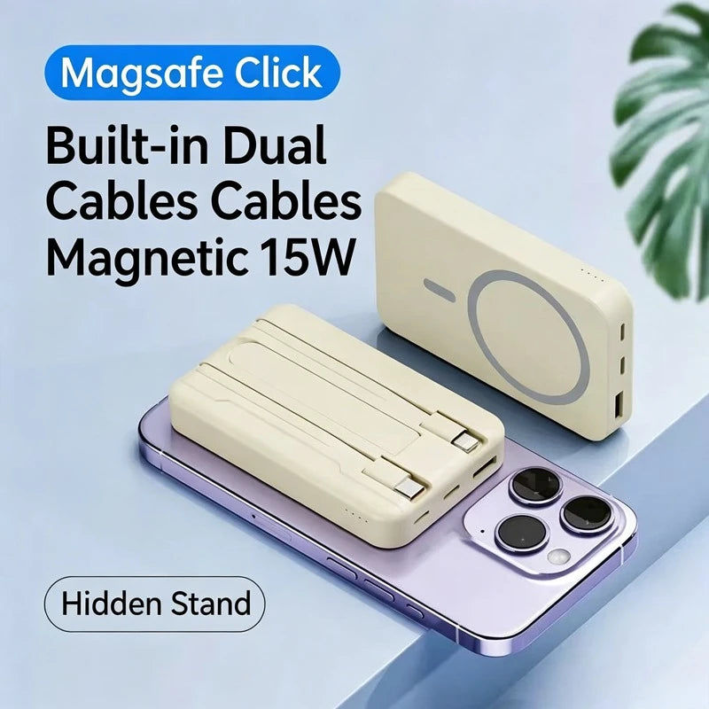 20000mAh Magnetic Power Bank for iPhone 15 14 13 22.5W 15W Fast Charging Wireless Powerbank With Cable Holder for Samsung Xiaomi Zpaxo