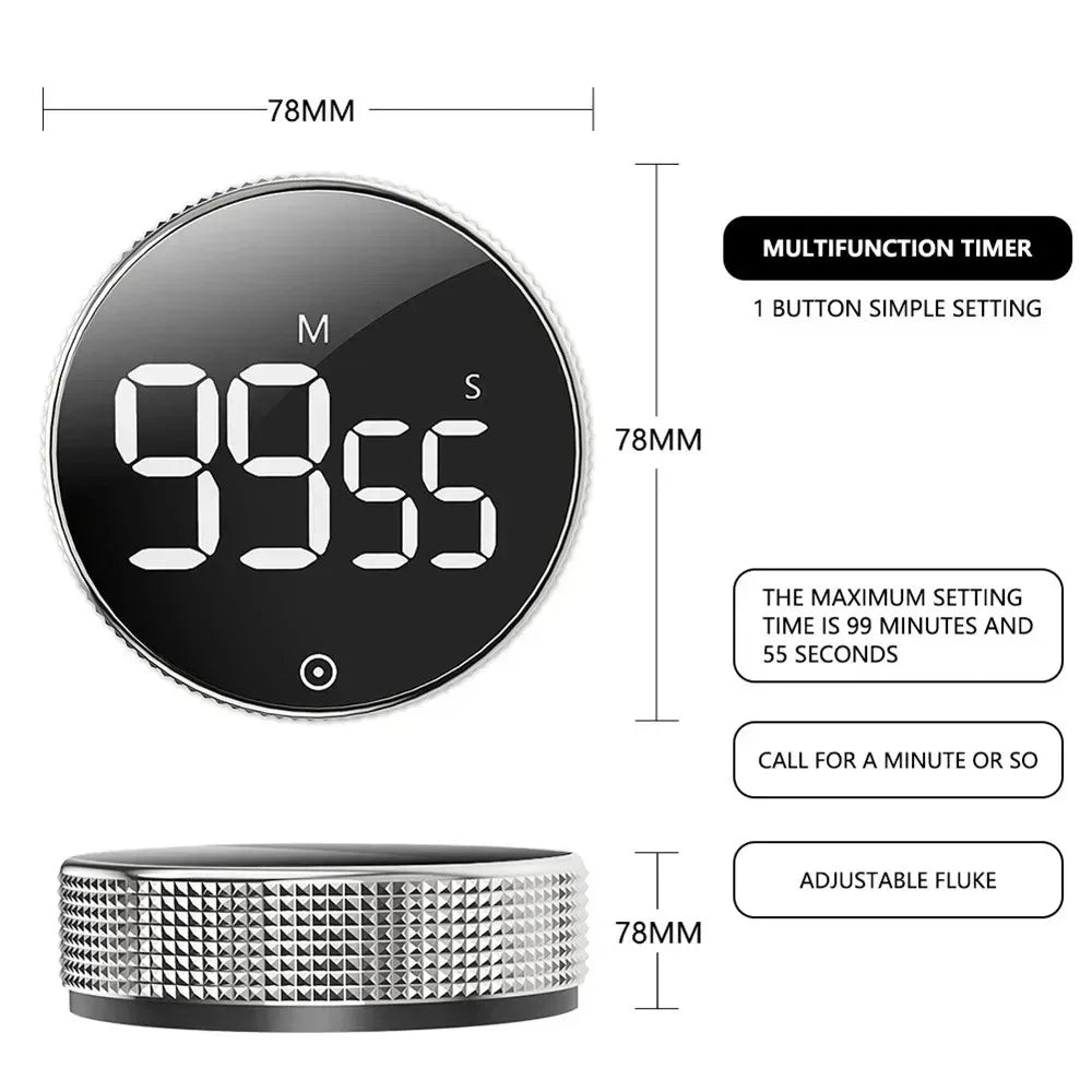 LED Digital Kitchen Timer – Magnetic Rotary Countdown Timer Kitchen Countdown Timer Zpaxo