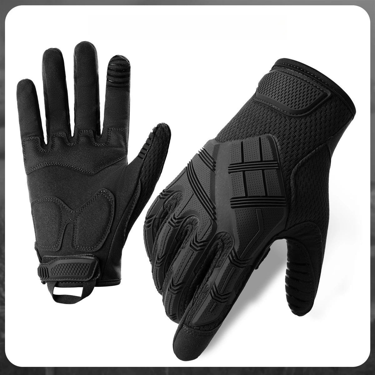 Full finger tactical gloves for mens touch screen protection anti slip and wear-resistant outdoor cycling sports tactical gloves Zpaxo black M