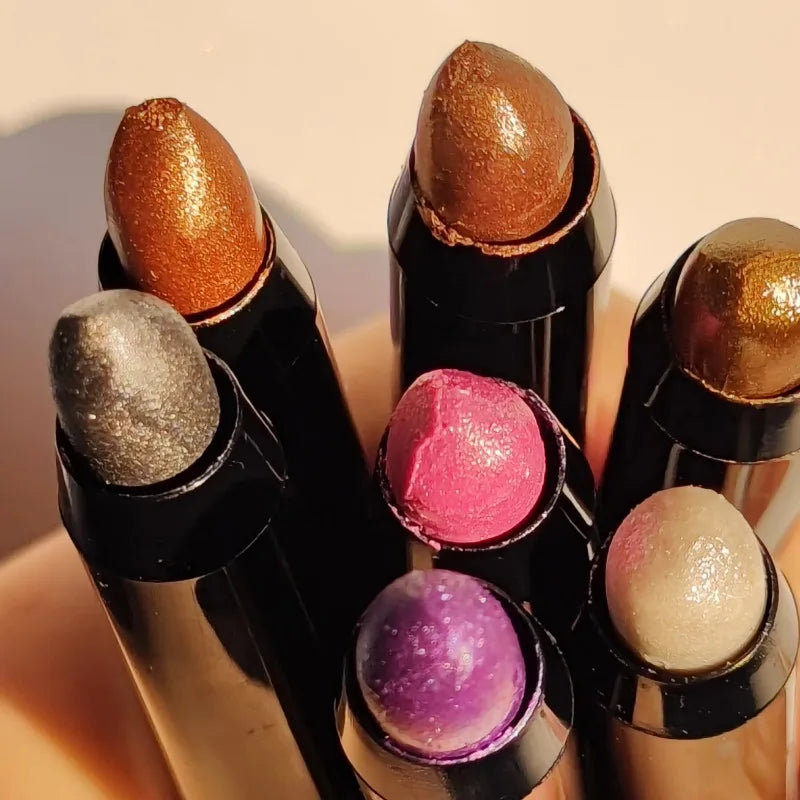 Glittering Eyeshadow Sticks Glitter Pearl Finish Grey Pink Easy Apply