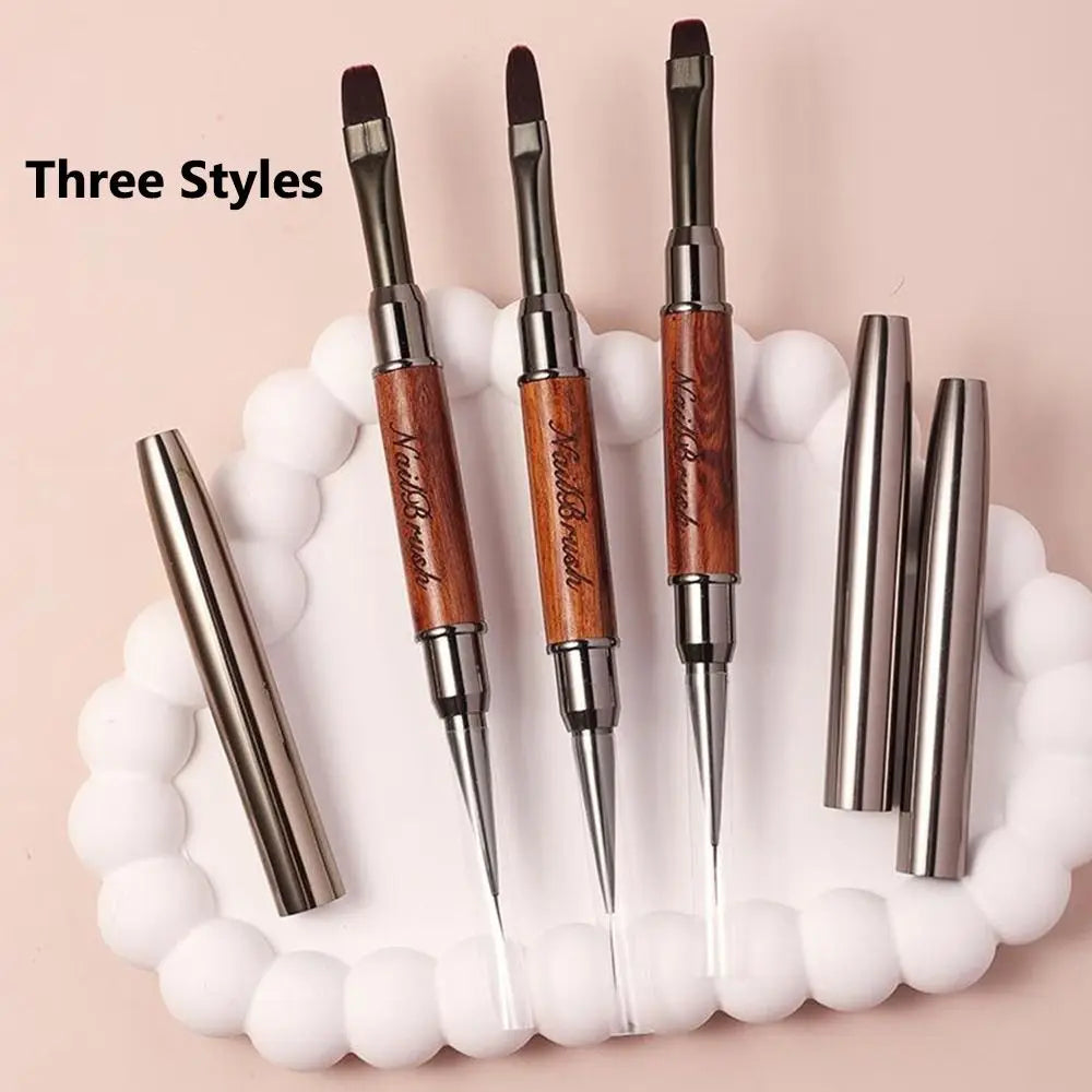 Durable Sandalwood Pole Nail Art Brush Dual-ended Professional Liner Zpaxo