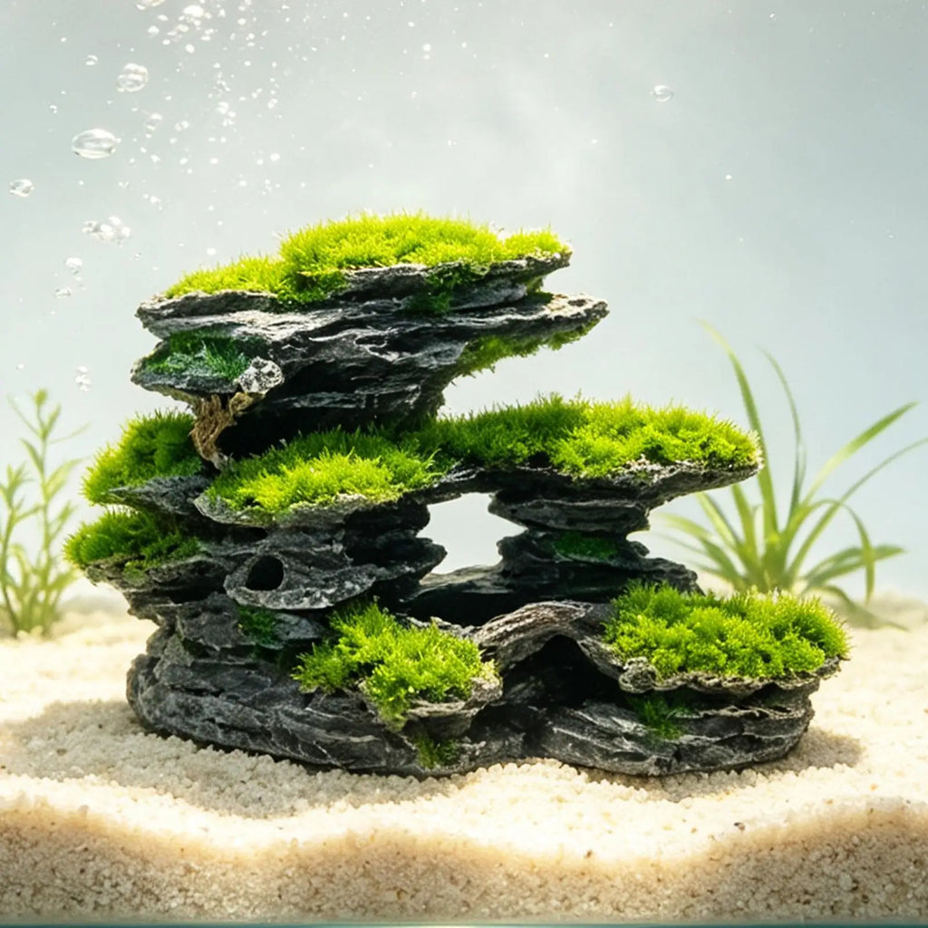 Aquarium Decor Resin Realistic Landscaping Anti-slip Mountain View