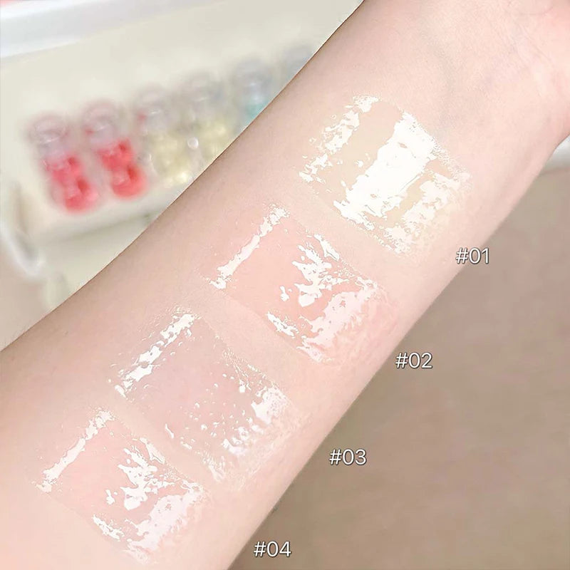 1PC Transparent Water Light Moisturizing Lip Oil Long Lasting Non-greasy Jelly Mirror Lip Gloss Plumping Lip Tint Daily Makeup Zpaxo