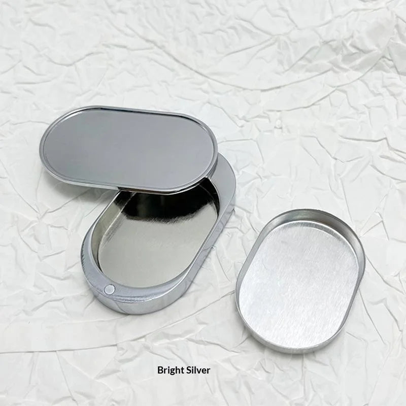 M1 Moon Shaped Zinc Alloy Balm Container Polished Surface Slide Lid