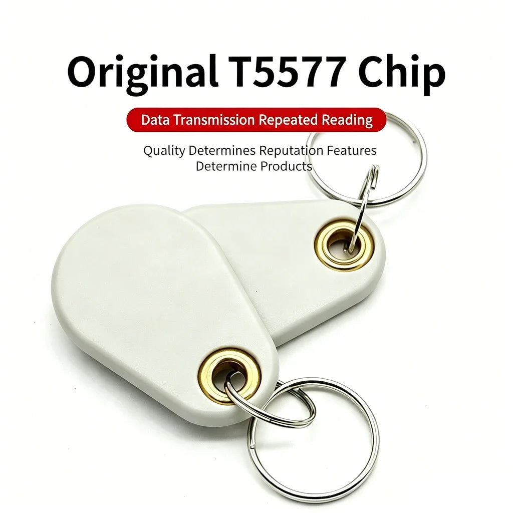 5 125KHz EM4305 T5577 RFID Key Tags Ring Blank Chip Copy Writable Zpaxo