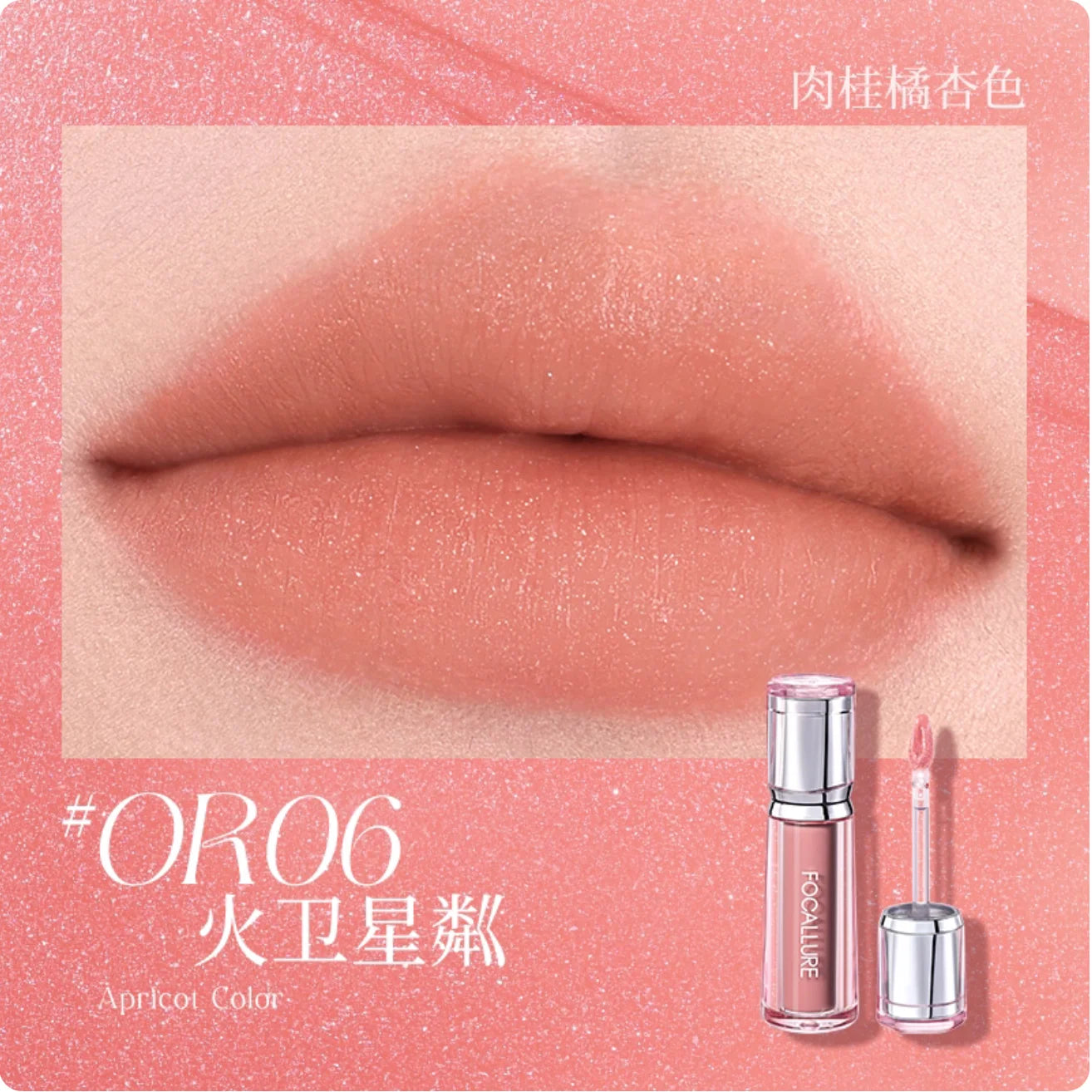 FOCALLURE Soft Matte Tint Liquid Lipstick Lipgloss Waterproof Zpaxo OR06