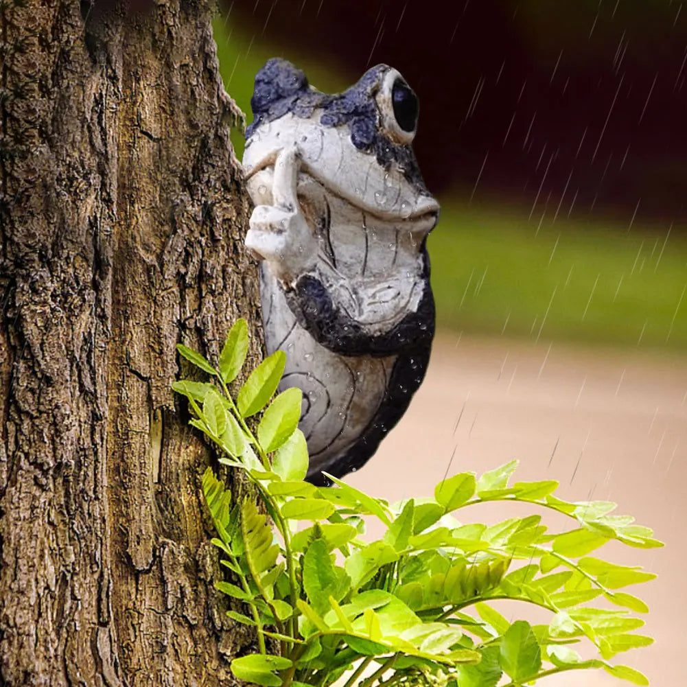 Frog Garden Statue Waterproof Resin Decor Protection Sculpture