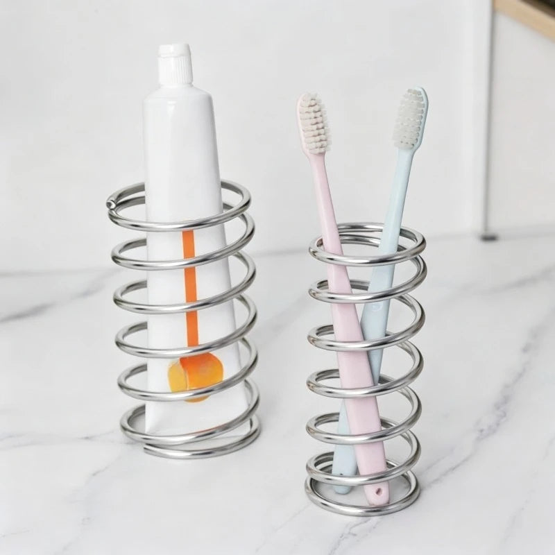 Stainless Steel Toothbrush Holder Bathroom Accessories Tool Toothpaste Makeup Brush Storage Rack Home Decoration Brush Holder Zpaxo
