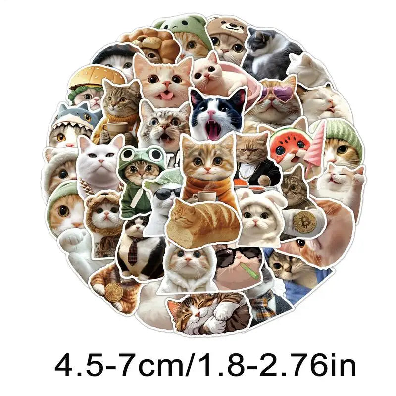 Cat Stickers For Kids Funny Kitten Stickers Waterproof Water Bottle Decals Laptop Supplies For Luggage Guitar Notebooks Zpaxo