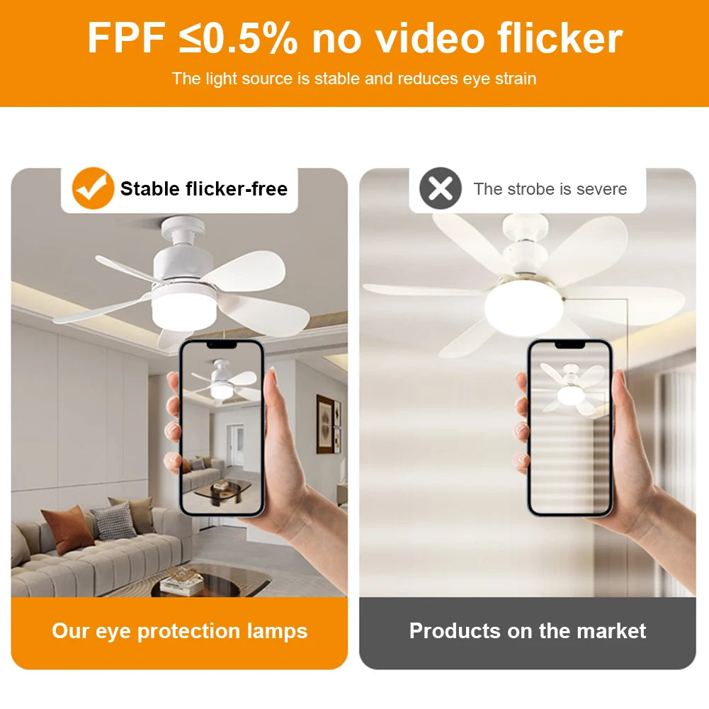 30W 40W Ceiling Fan Lights Remote Control Dimming LED Light E26 E27 Zpaxo
