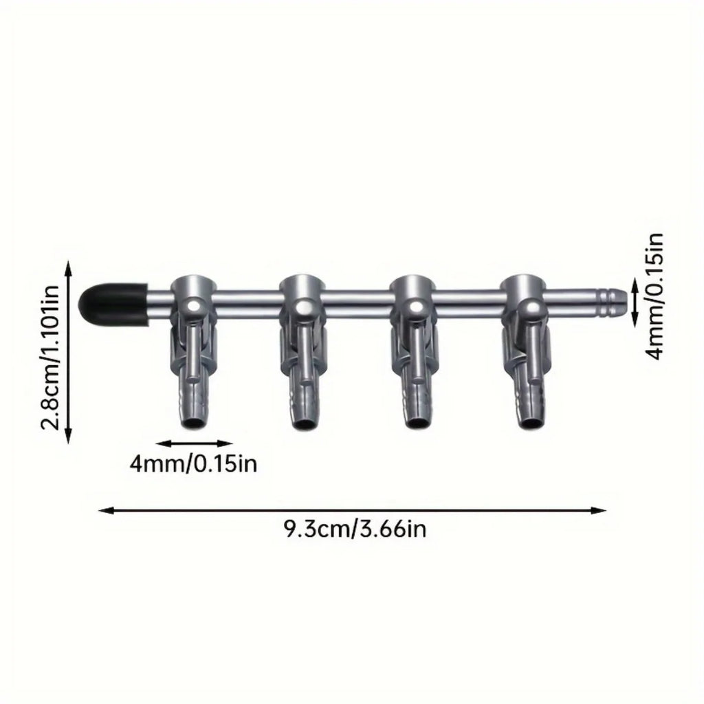 Aquarium Air Flow Control Lever Valve Distributor Splitter Oxygen Zpaxo 4 Way