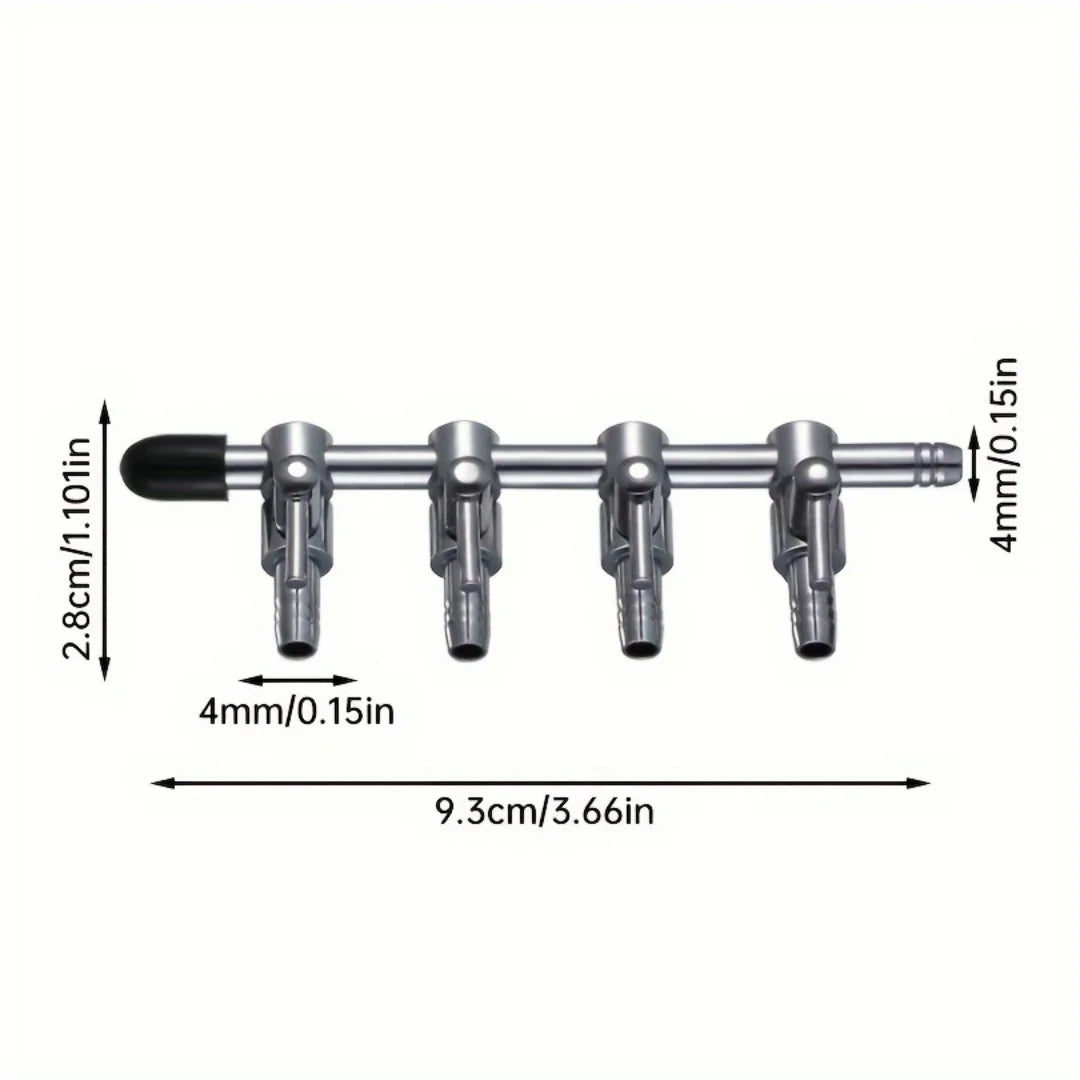 Aquarium Air Flow Control Lever Valve Distributor Splitter Oxygen Zpaxo 4 Way