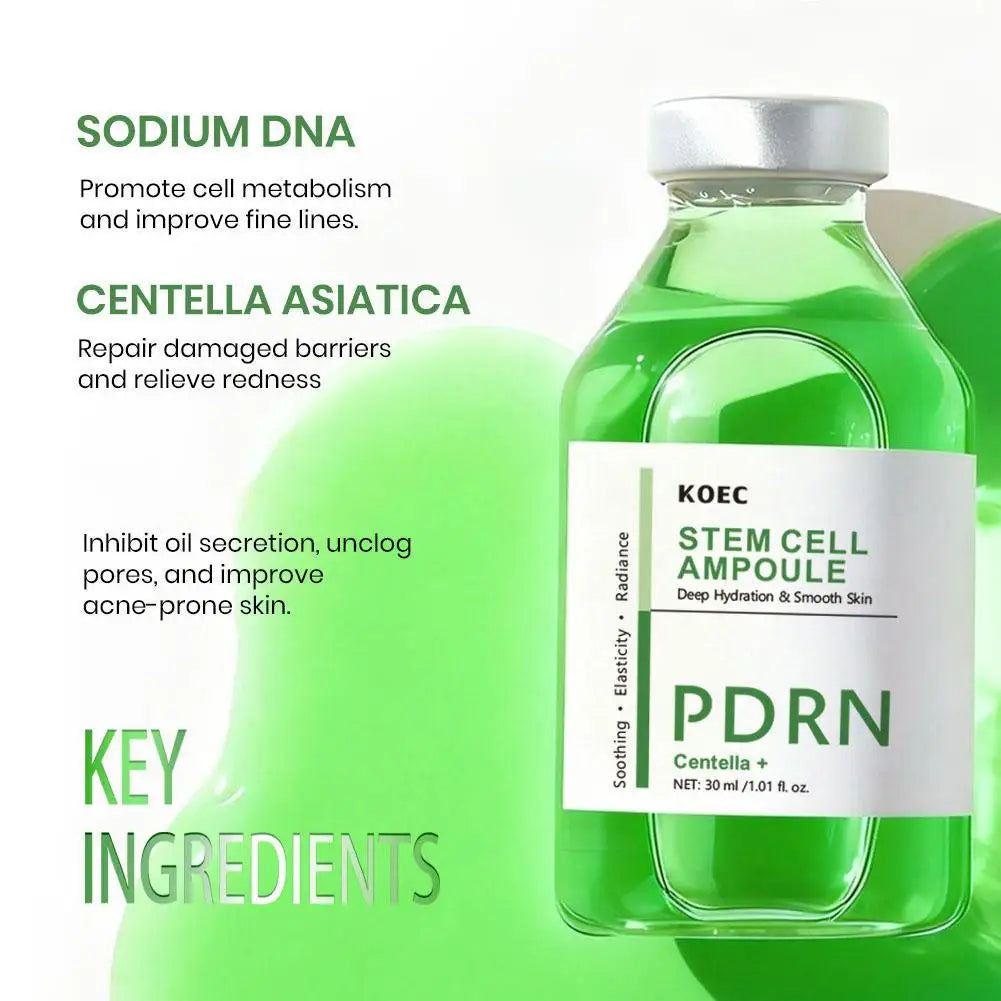 PDRN Centella Ampoule Face Serum Radiance Deep Hydration Serum, Soothing & Elasticity for Smooth Skin Care 30ml Zpaxo