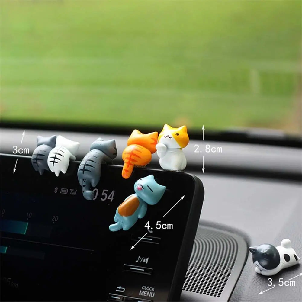 Model Cat Figurines Micro Landscape PVC Screen Edge Decor Computer Zpaxo 6Pcs