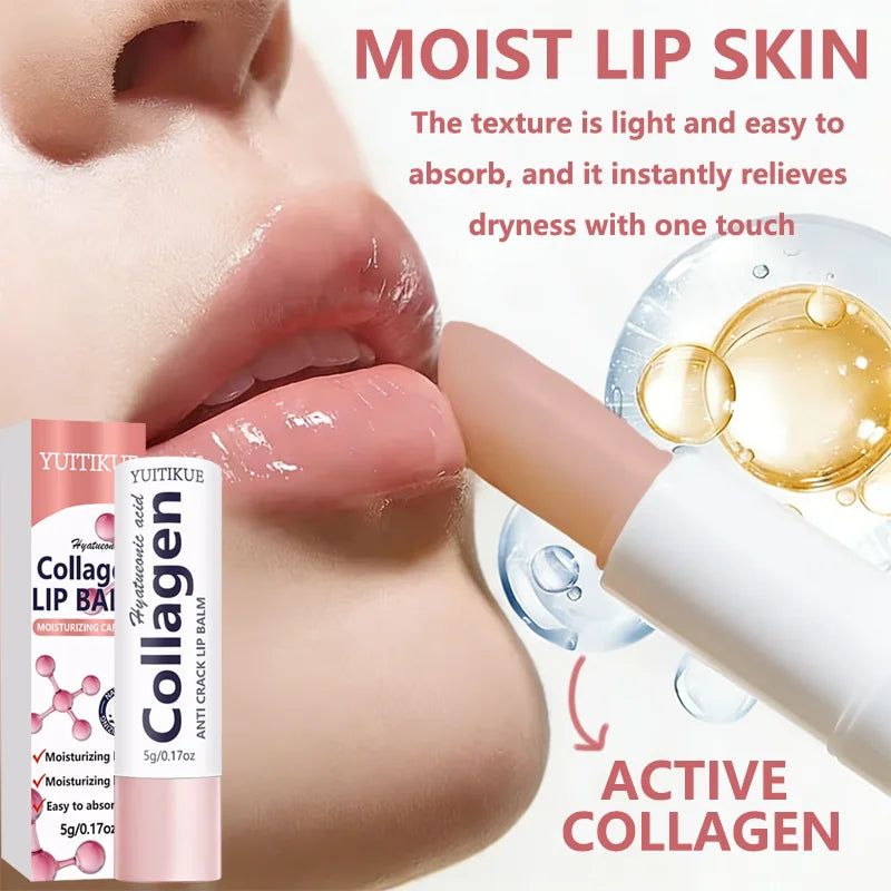 Collagen Anti-Crack Lip Balm – Hyaluronic Acid 24H Hydration Lip Balm Zpaxo