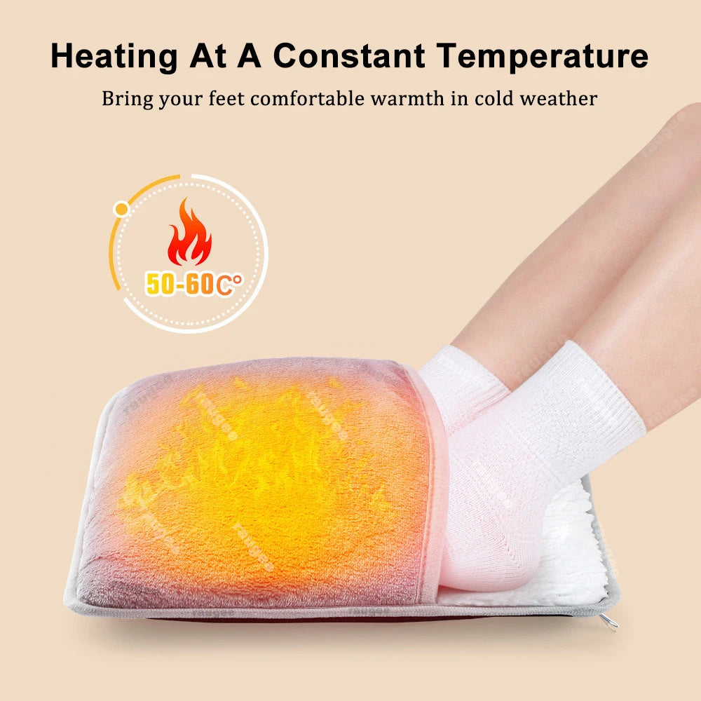 Foot Warmer Electric Heating Pad USB Soft Plush Washable Heater