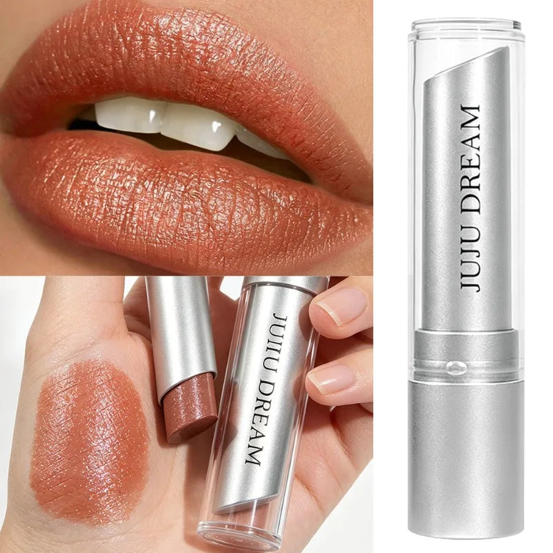 Water Light Solid Lip Gloss, Glossy Tea Brown Lip Tint, Hydrating Plumping Lipstick with Crystal Glass Finish Zpaxo