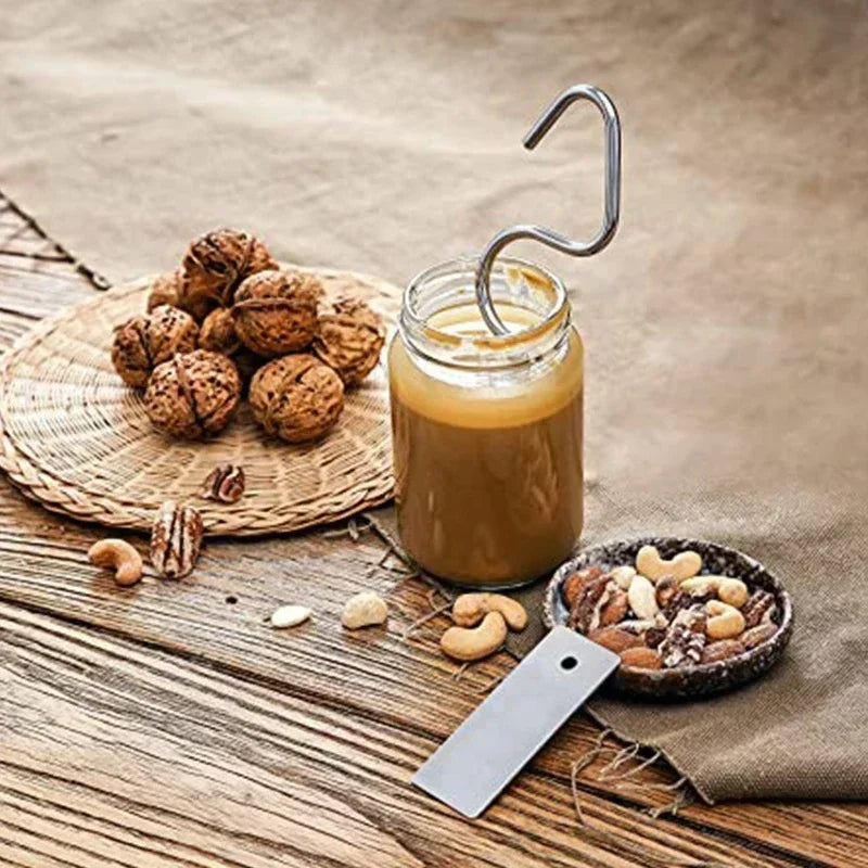 2025 Hot Peanut Butter Stirrer with Scraper Tool Almond Butter Mixing Tool Butter & Jam Stirrer Multipurpose Kitchen Tool Zpaxo