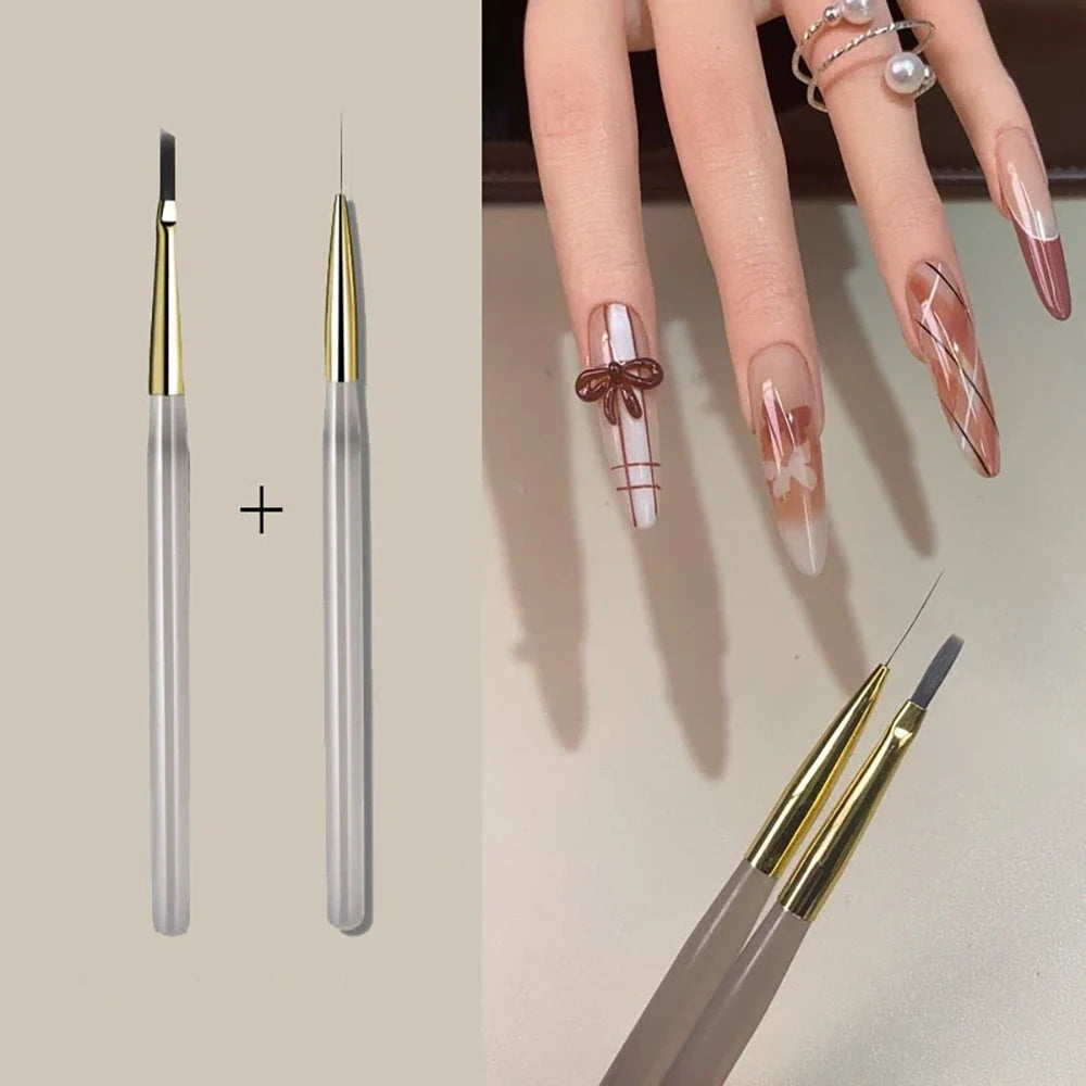 1 French Plaid Nail Art Brushes Line Grid Pattern Drawing Pen DIY UV Zpaxo Plaid And Line