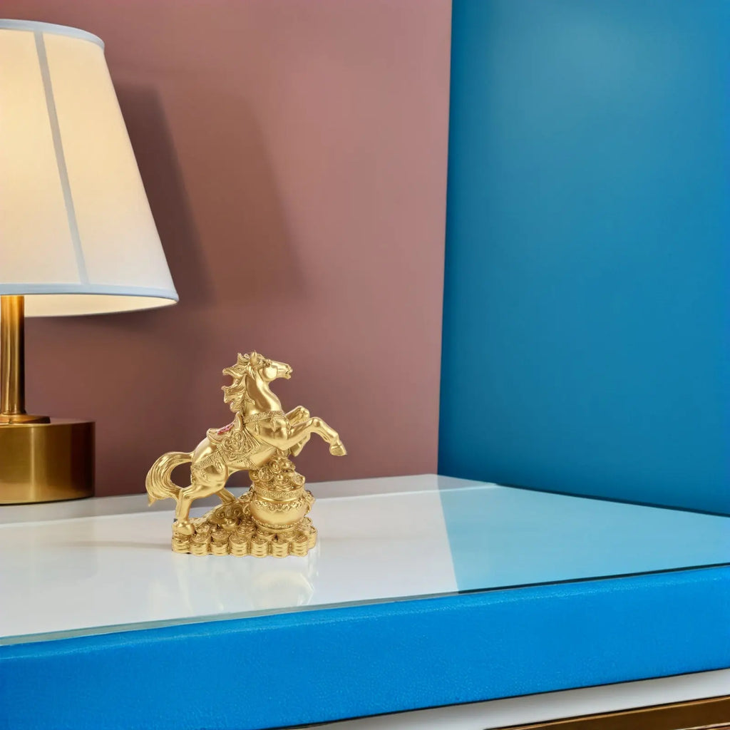 Resin Horse Ornament 13 5x13x5cm Standing Statue Lunar Year