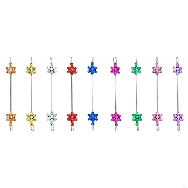 6 Metal Snowflake Ornament DIY Bead Crafts Christmas Tree Holiday