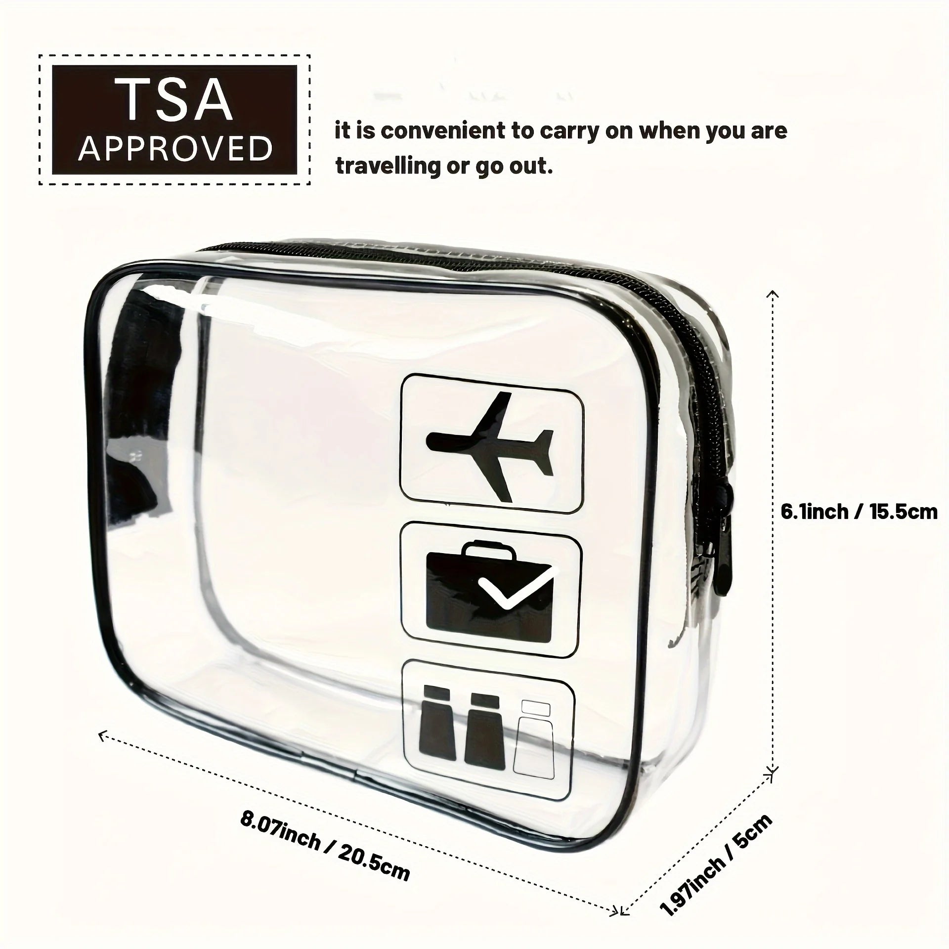 Clear Travel Cosmetic Bag – Waterproof Transparent Toiletry Pouch Travel Cosmetic Bag Zpaxo 1PC