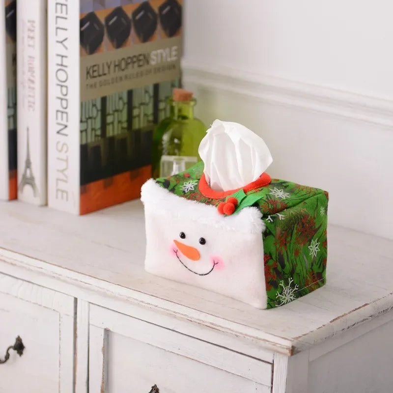 Christmas Tissue Paper Holder – Festive Tabletop Ornament Decor Christmas Tabletop Decor Zpaxo