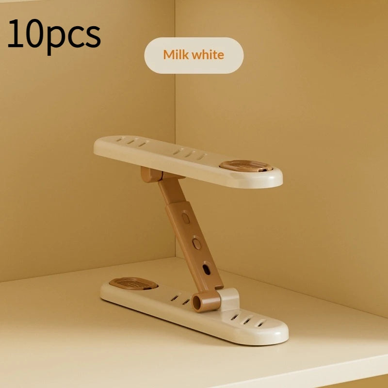 10-Pack Double-Layer Aromatherapy Shoe Rack Organizer Adjustable Shoe Rack Organizer Zpaxo White 10pcs