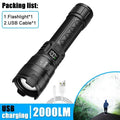 KDULIT 2000LM Zoomable LED Tactical Flashlight – USB-C Rechargeable