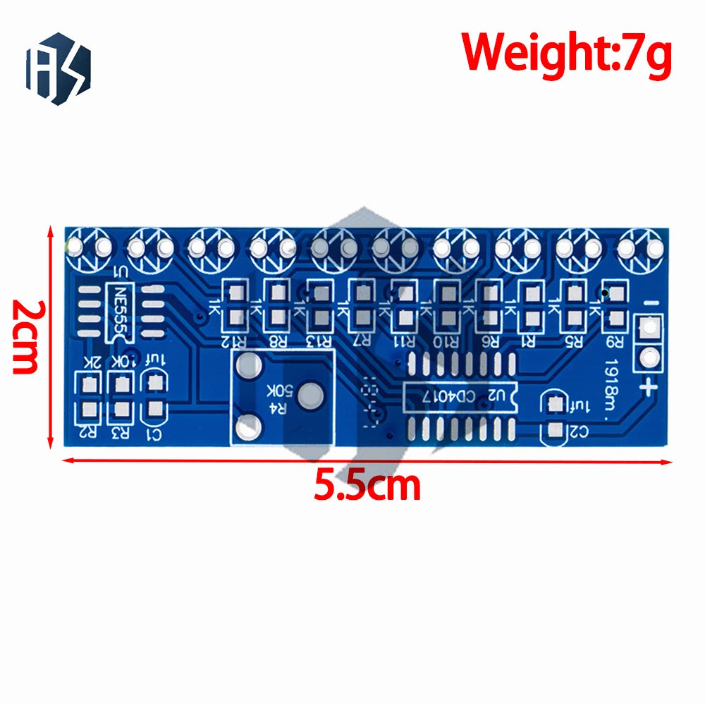 1~10PCS DIY Electronic Kit (NE555 + CD4017): Running LED Flow Light Production Suite Zpaxo