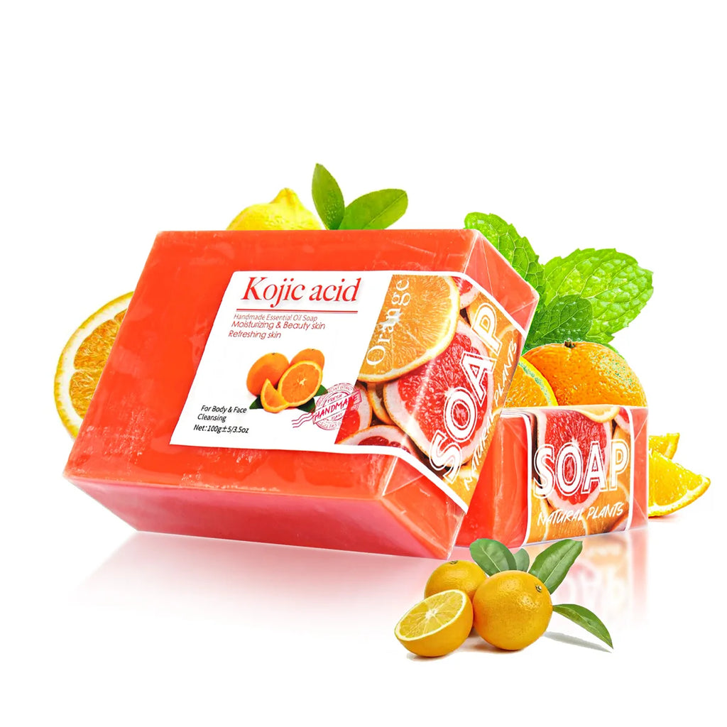 Kojic Acid Sweet Orange Handmade Soap – Brightening (2 Pcs) Brightening Bar Soap Zpaxo