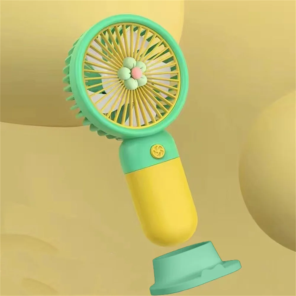 10pcs Handheld Small Fan Summer Mini USB Charging 1st Gear Fan with Lazy Stand Handheld Desktop Portable Silent Student 1PC Zpaxo yellow 10pcs