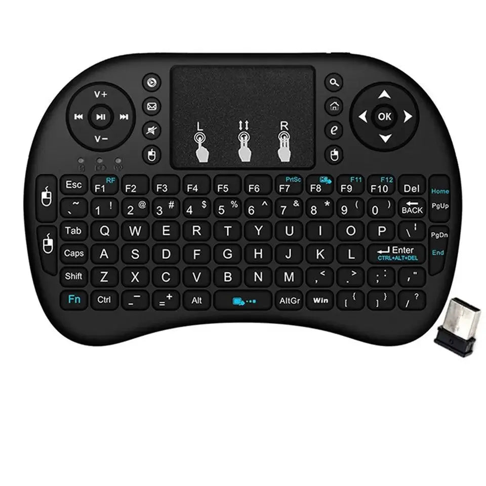 Mini Wireless Bluetooth Keyboard 2.4GHz Dual Mode Handheld Mouse Touchpad Remote Control For TV Box Digital Laptops Projector PC Zpaxo English No Backlit