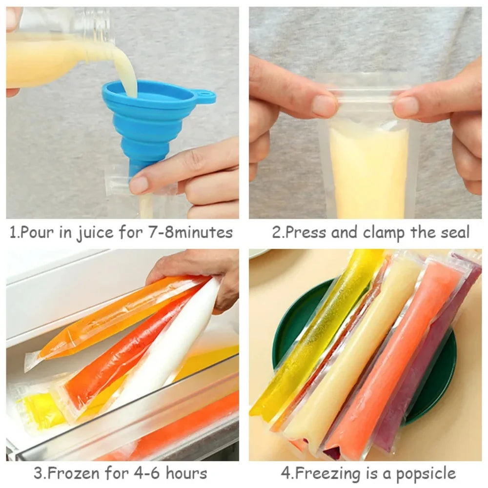 20 100 Juice Frozen Tube DIY Popsicle Mold Lollipop Bag Homemade Zpaxo