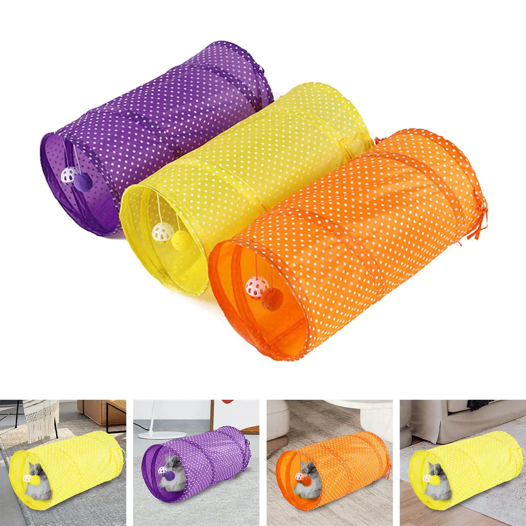 Pet Cat Tunnel Training Interactive Hiding Running Foldable Play Center Cat Toy for Ferrets Bunnies Kitten Rabbits Puppy Zpaxo