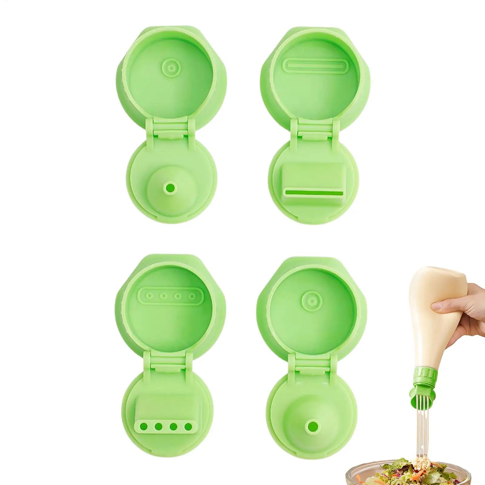 4-Pack Squeeze Bottle Caps – Sauce & Condiment Dispenser Lids Bottle Caps Set Zpaxo