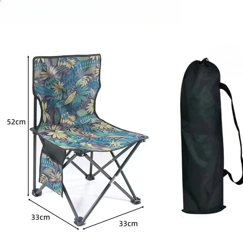 Outdoor Portable Camping Solid Simple Folding Chair Art Sketch Beach