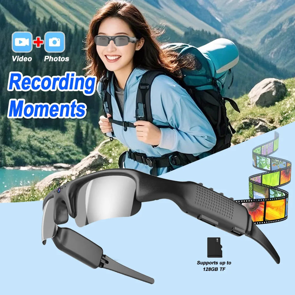HD 1080P Mini Glasses Camera Portable Outdoor Security Sports DV Video Recorder Surveillance Camcorder For Driving , Riding Cam Zpaxo